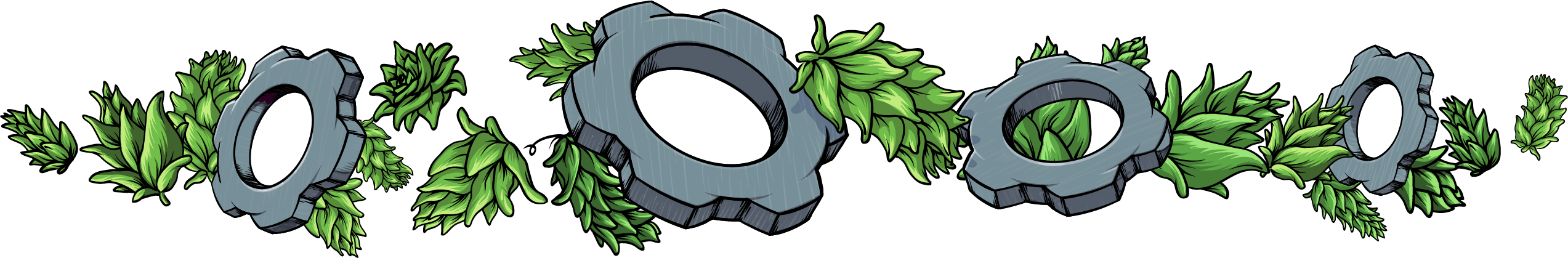 Illustration of hop cones used to separate the page elements